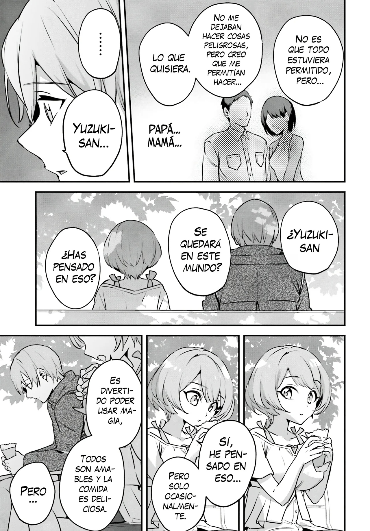 Yuusha Shoukan ni Makikomareta kedo, Isekai wa Heiwa deshita Capítulo 48 - Página 7 en español
